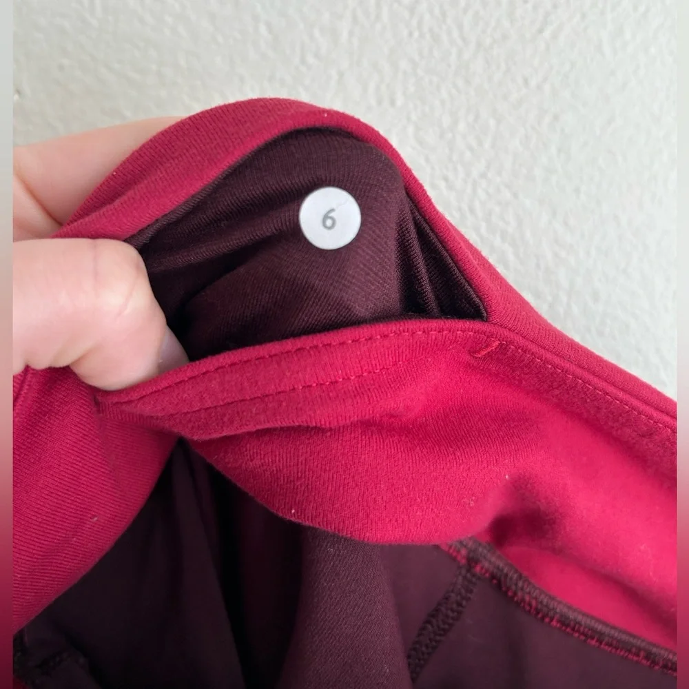 LULULEMON Give Me Qi Crop Bordeaux Leggings - Drama / Cranberry Size 6